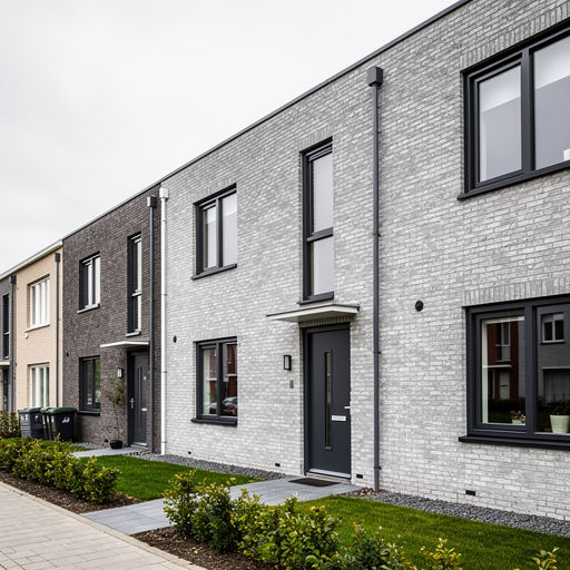 nieuwbouwwoning in Graft met antraciet kunststof kozijnen en lichtgrijze gevelbekleding