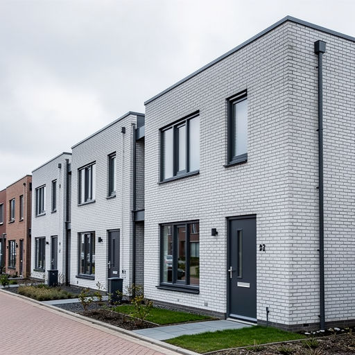 nieuwbouwwoning in Koggenland met antraciet kunststof kozijnen en lichtgrijze gevelbekleding