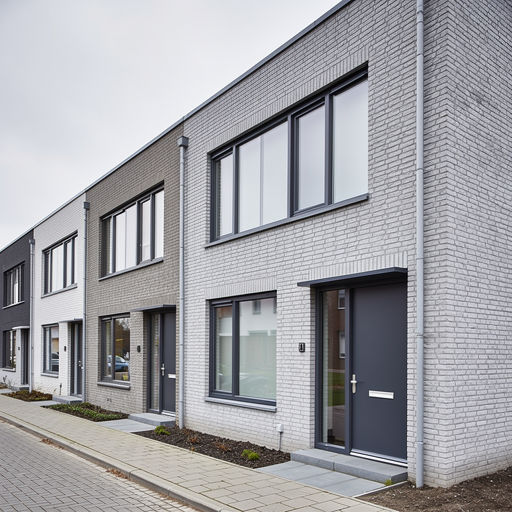 nieuwbouwwoning in Ursem met antraciet kunststof kozijnen en lichtgekleurde gevelbekleding