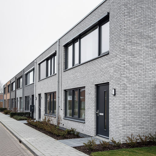 nieuwbouwwoning in Anna Paulowna met antraciet kunststof kozijnen en lichtgrijze gevelbekleding