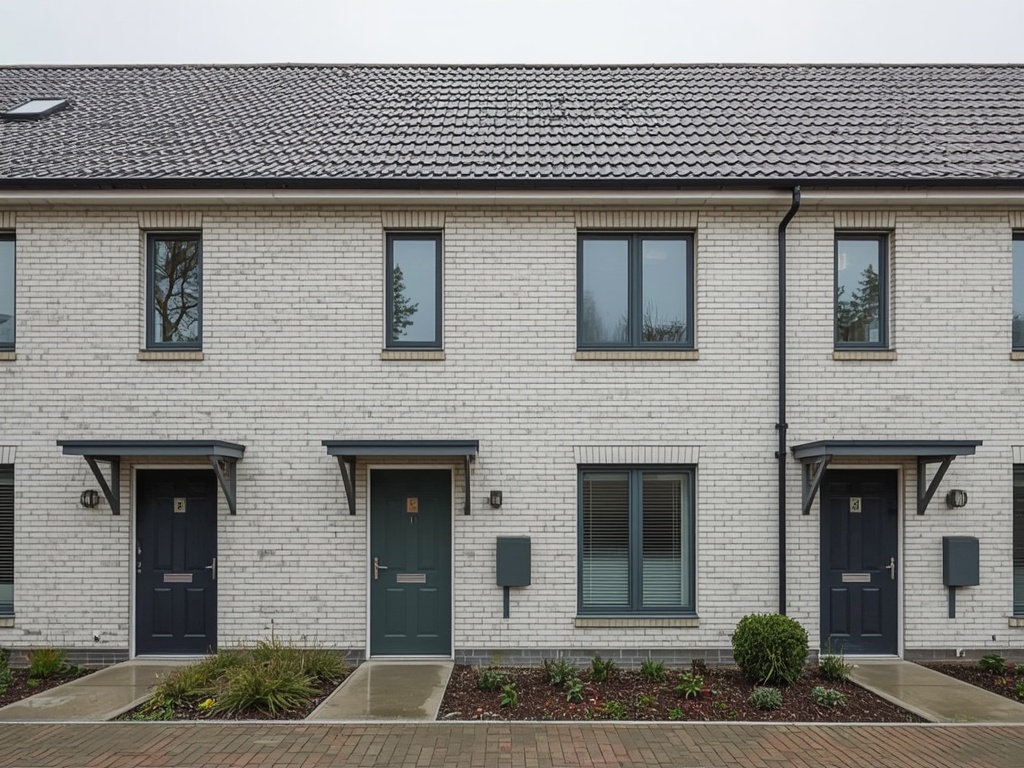 nieuwbouwwoning in Egmond aan Zee met antraciet kunststof kozijnen en lichtgrijze gevelbekleding