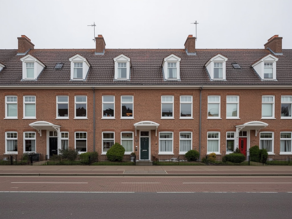 rijtjeswoning in Heerhugowaard met nieuwe witte kunststof kozijnen aan de voorgevel