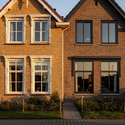 Monteur plaatst kunststof kozijnen bij een woning in Heerhugowaard
