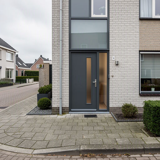 Witte kunststof voordeur met paneelwerk en SKG-slot